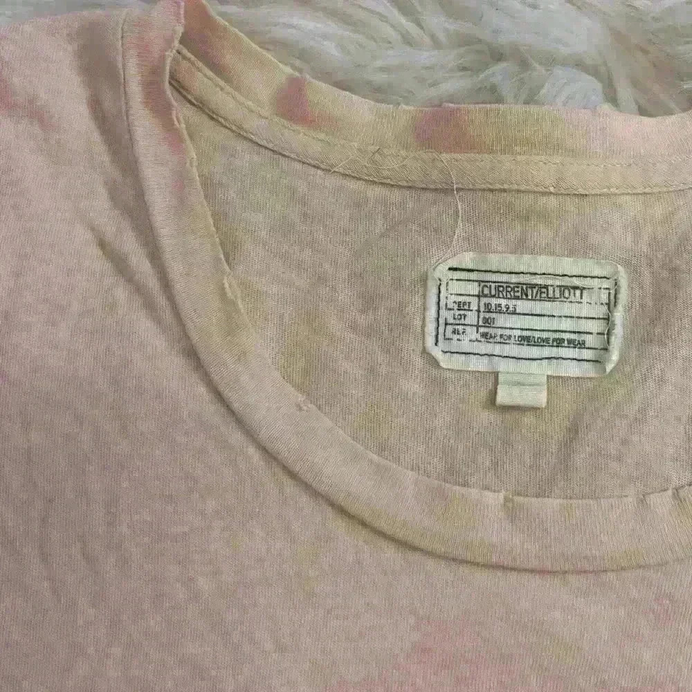 Current Elliot The Girlfriend Tee in Devotion blush pink Overdye Sz 1 or small - Picture 9 of 10